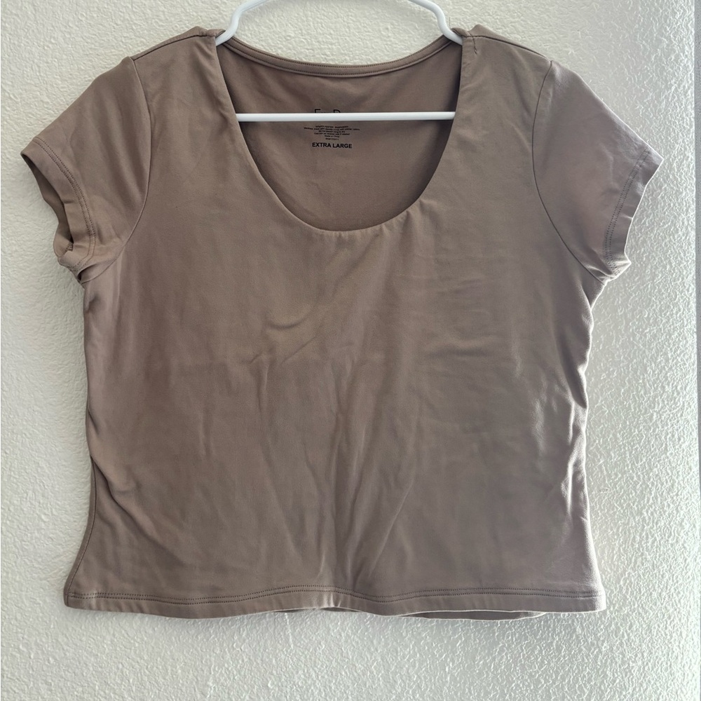 Women's Tan Short Sleeve Top